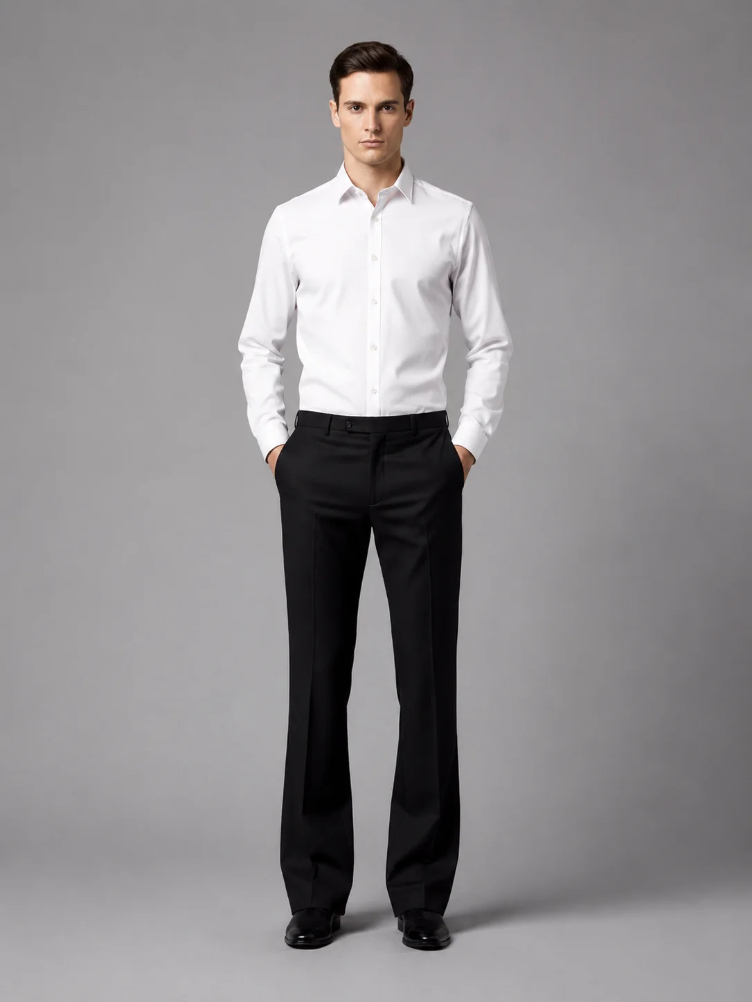  Black Formal Bell Bottom Pants front