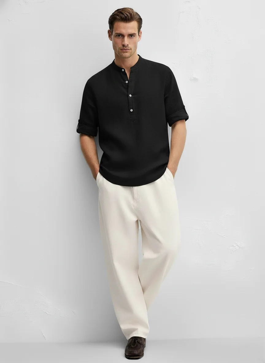 Premium Linen kurta Shirt Front