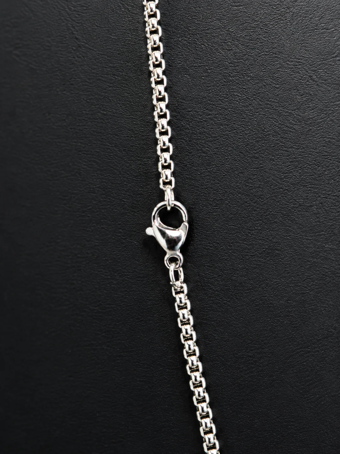 Black Rounded Square Pendant Necklace Back