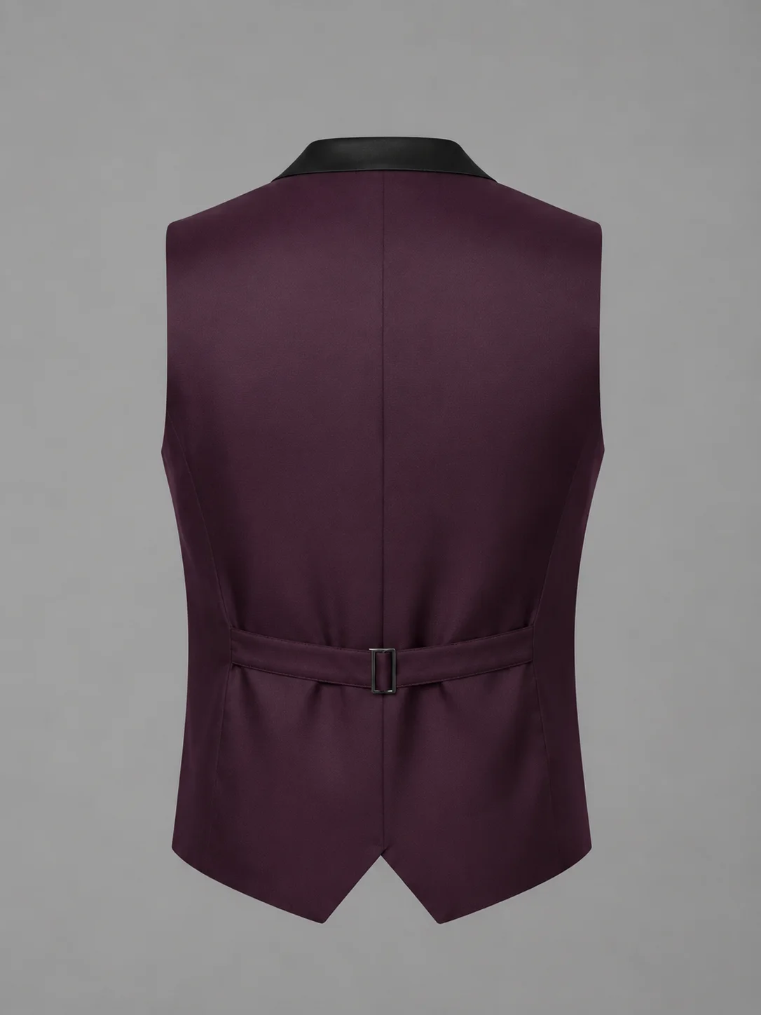 Burgundy Royale Double-Breasted Vest Coat Back