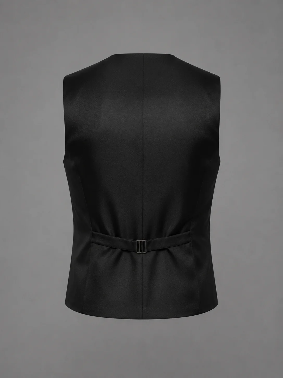 Midnight Elegance Double-Breasted Vest Coat Back