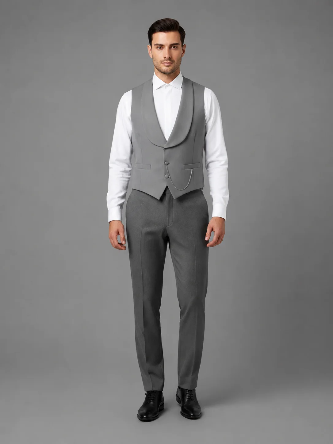 Sterling Grey Tailored Vest Coat front