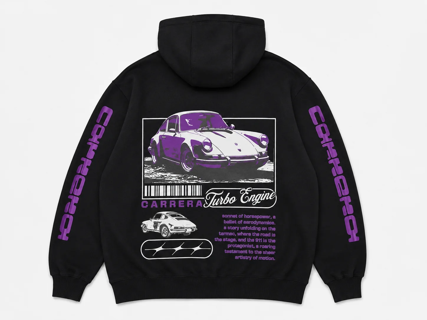 Porsche Midnight Velocity Oversized Hoodie overview