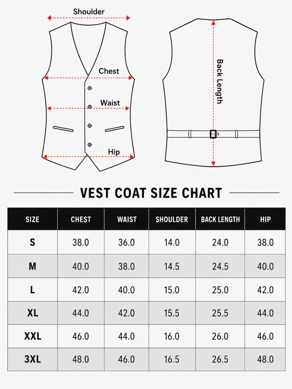 Classic Men's Vest Coat Back