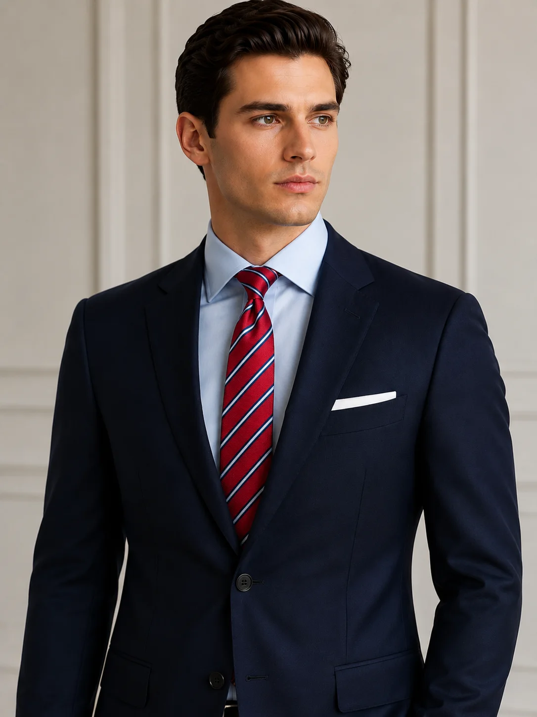 Crimson Regent Striped Necktie front