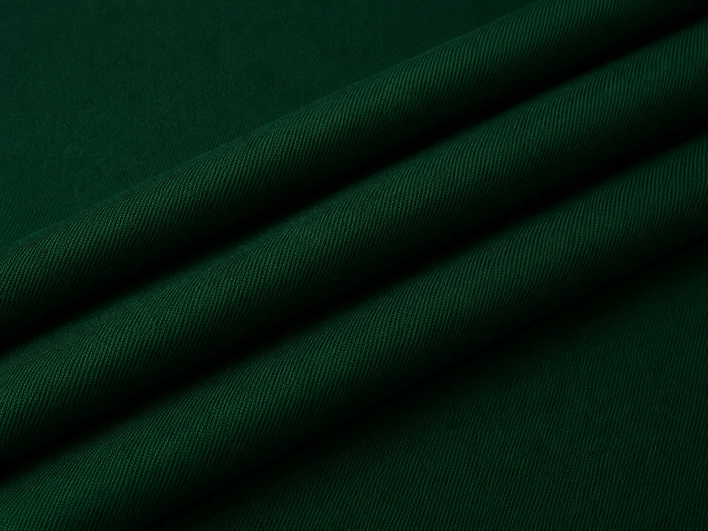 Deep Emerald Green Twill Fabric Drape