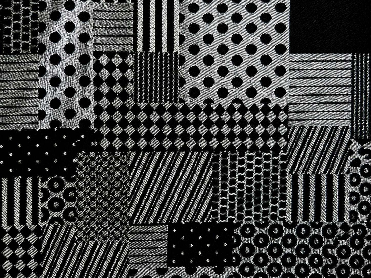 Geometric Printed Fabric – Black & Grey Macro