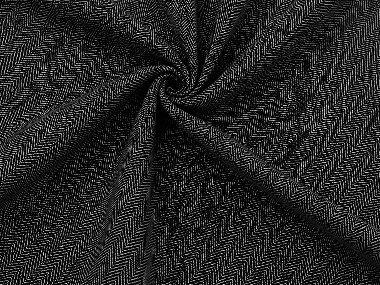 Herringbone Woven Fabric (charcoal black) Texture