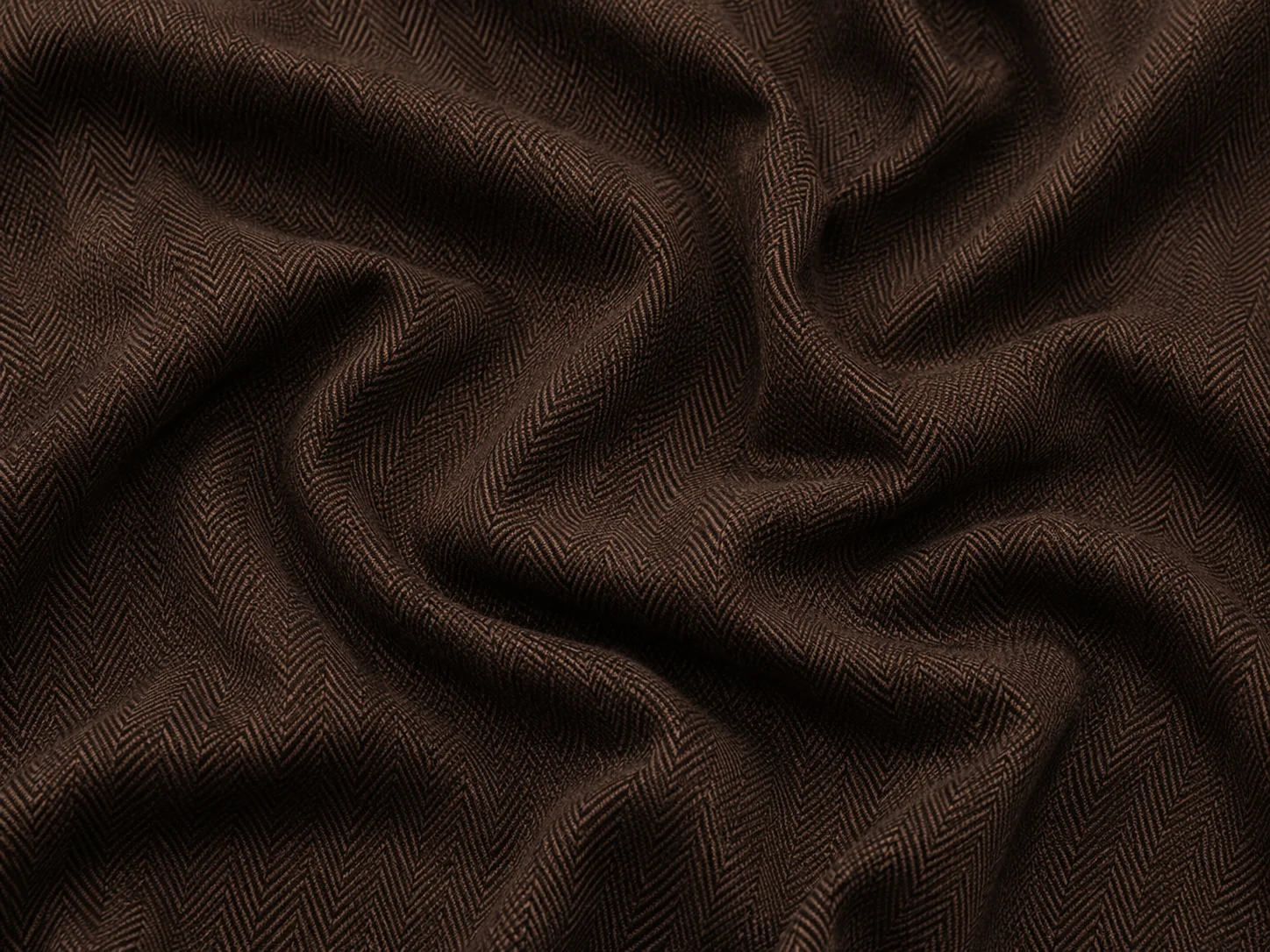 Herringbone Woven Fabric (cocoa brown) Macro