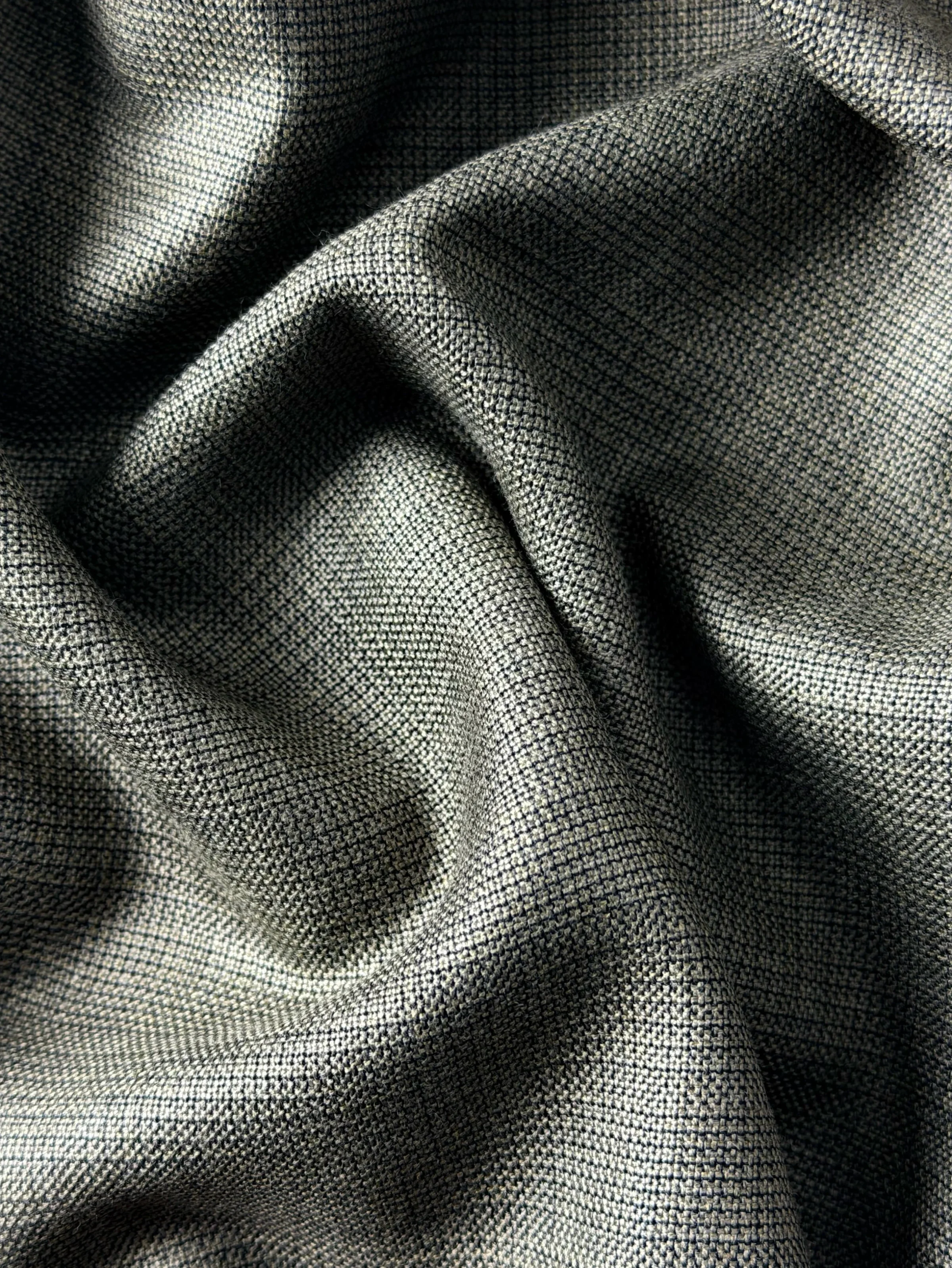 Ash Grey Micro Basket Weave Suiting Fabric Drape