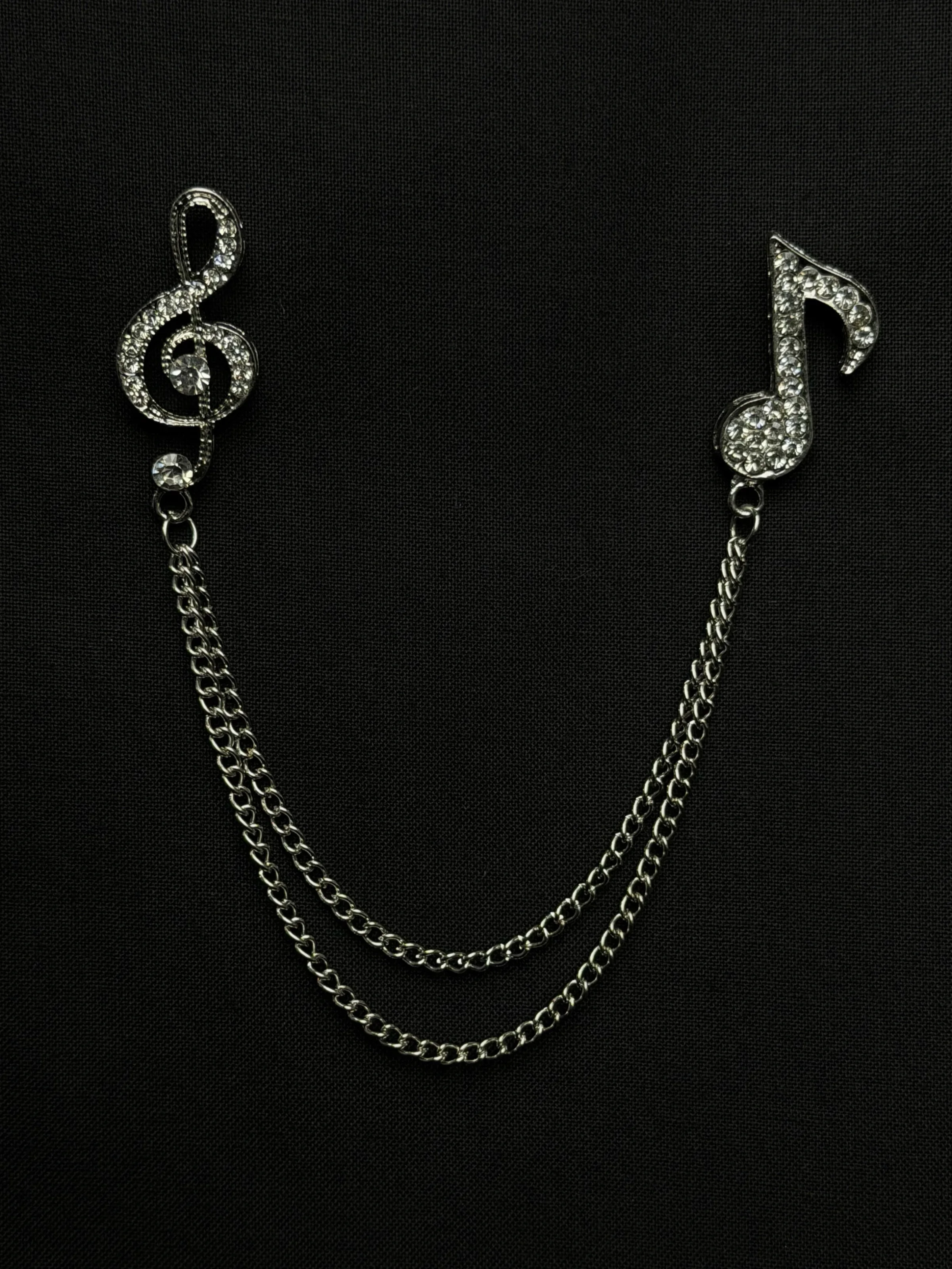 Melody Chain Music Note Brooch Overview