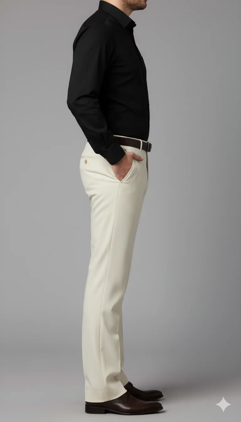 Men's Bell Bottom Formal Trousers Detail