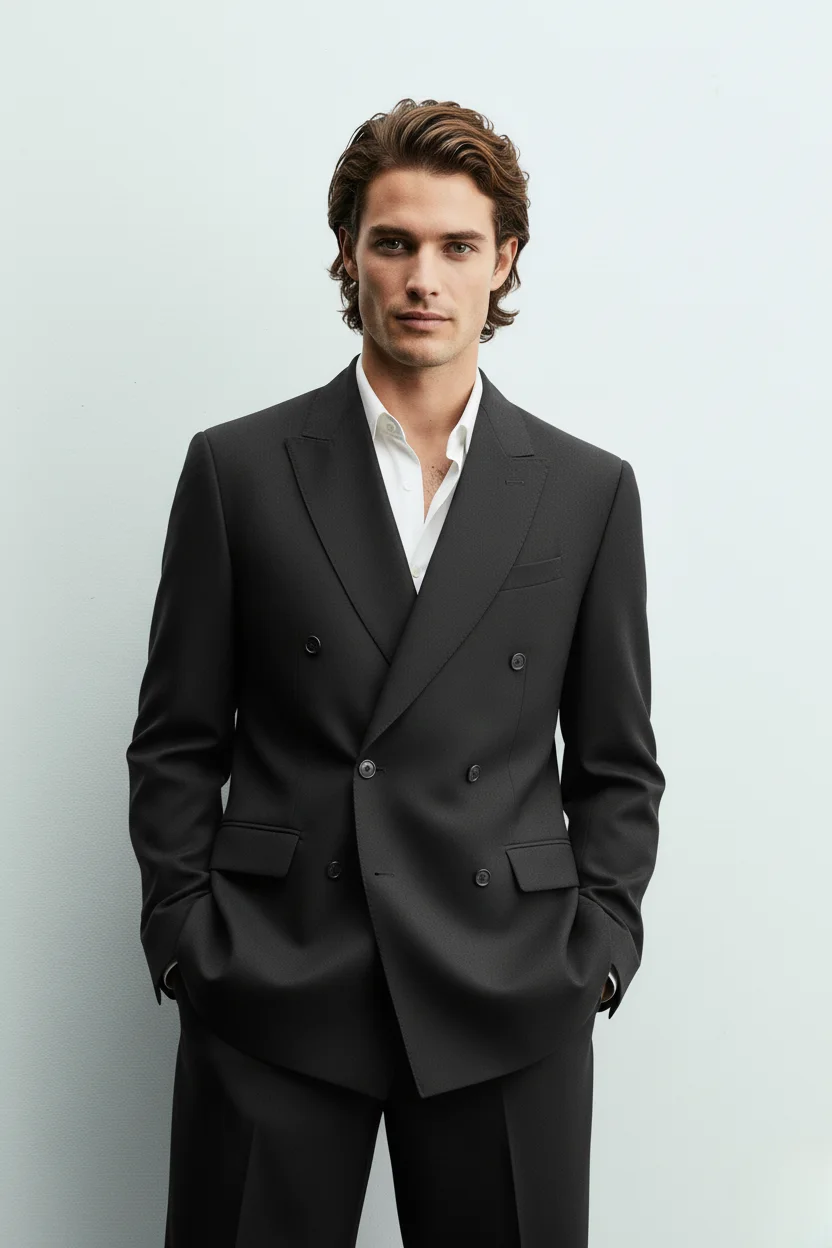 Premium Double-Breasted Formal Blazer front