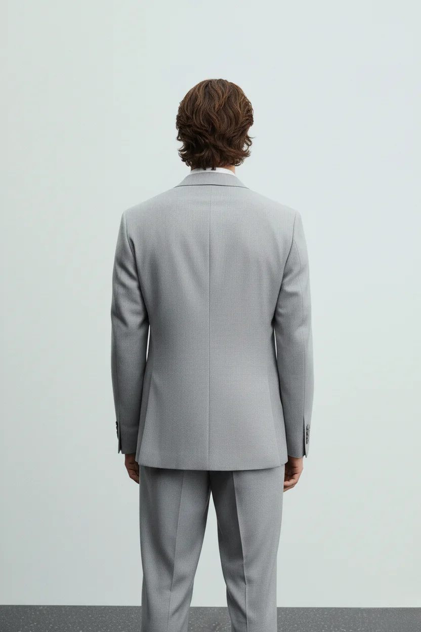 Men’s Premium Light Grey Double-Breasted Blazer overview