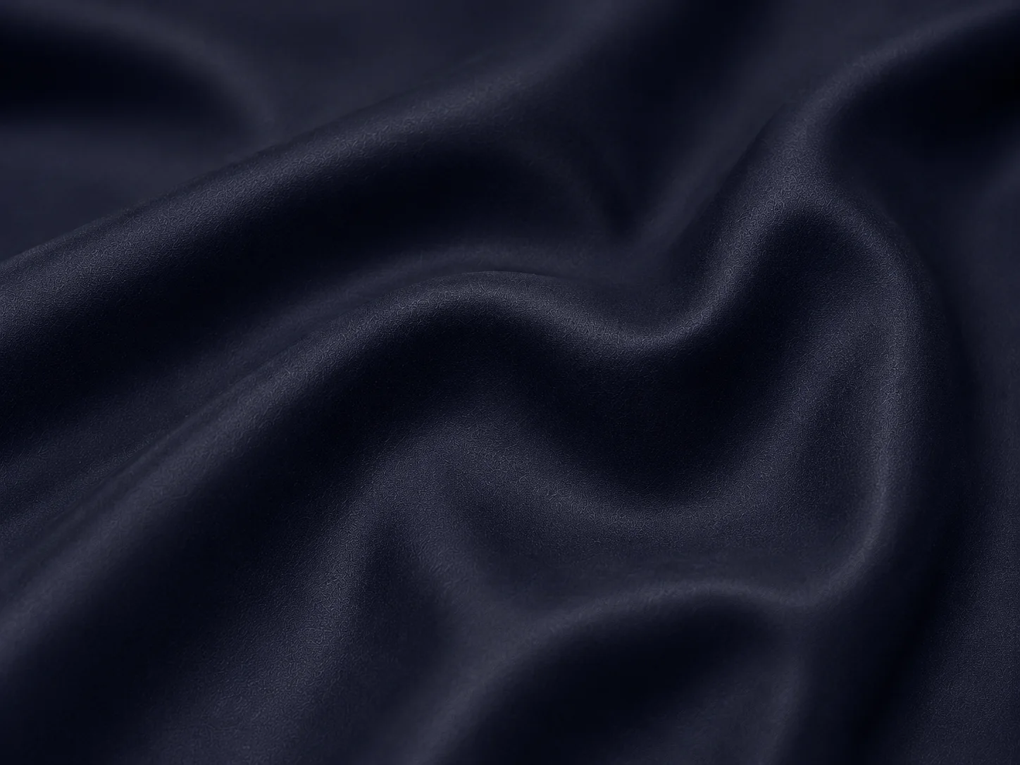 Midnight Navy Blue Cotton Satin Fabric On the bench