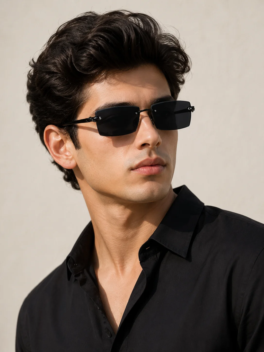 Midnight Panther Rimless Sunglasses Front