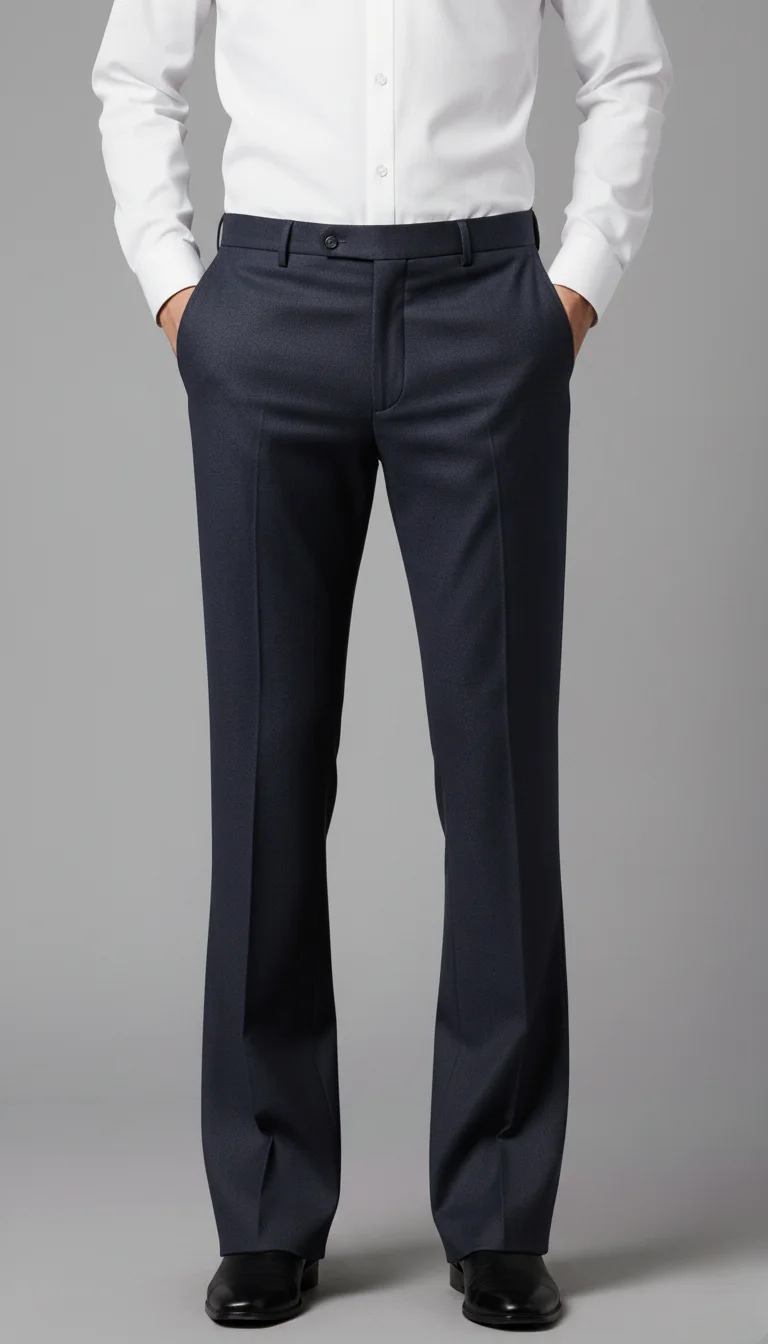 Navy Blue Bell Bottom Formal Trousers overview