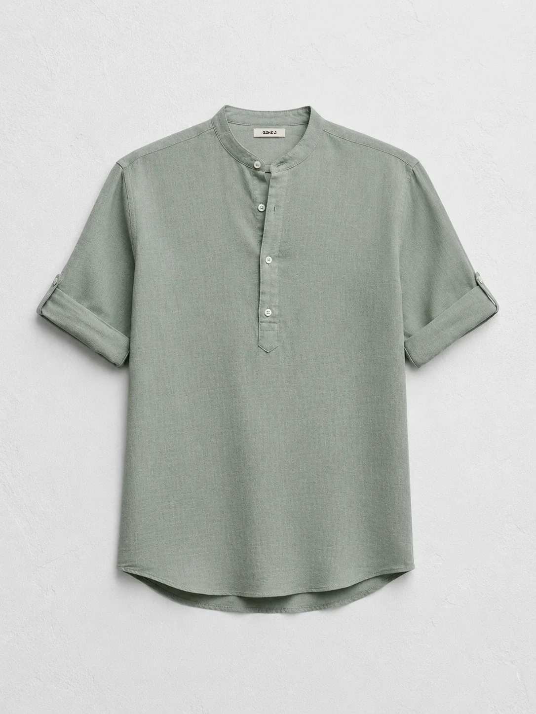Olive Green Linen Kurta Shirt overview
