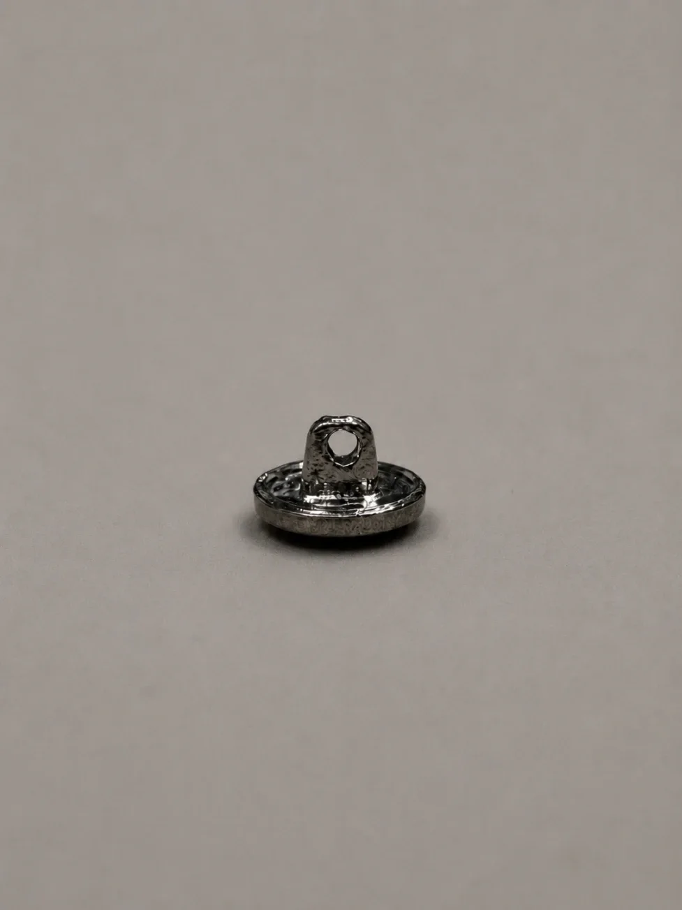 Ornamental Engraved Metal Button – Gunmetal Black Gloss Finish Side