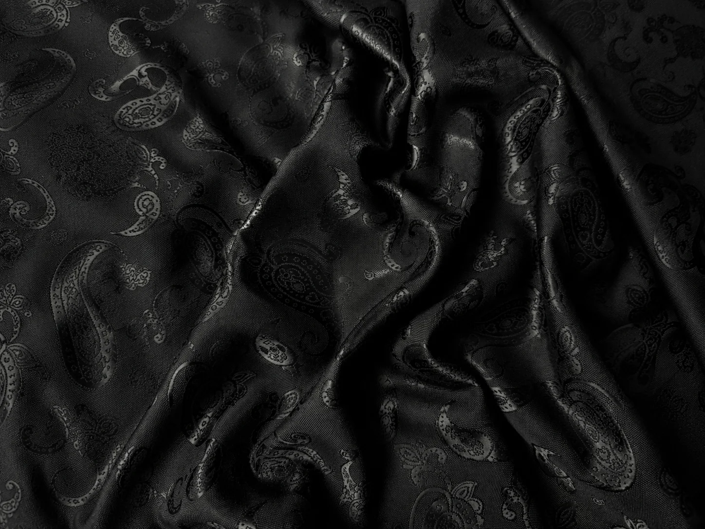 Paisley Jacquard Fabric – Black On the bench