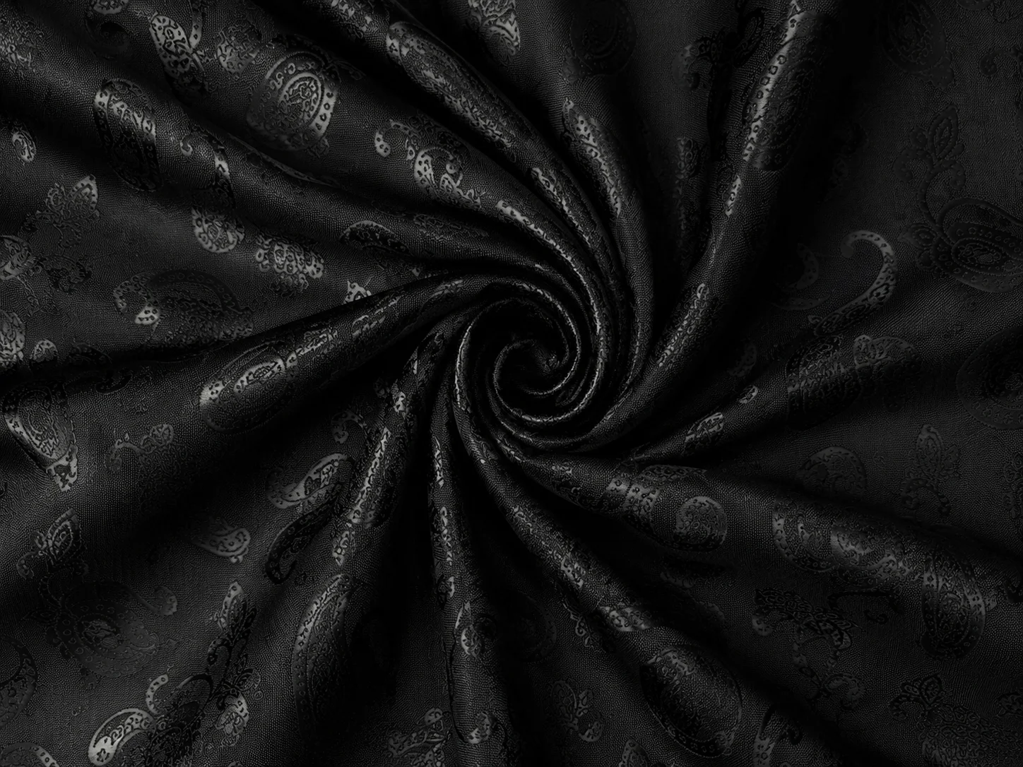 Paisley Jacquard Fabric – Black Texture