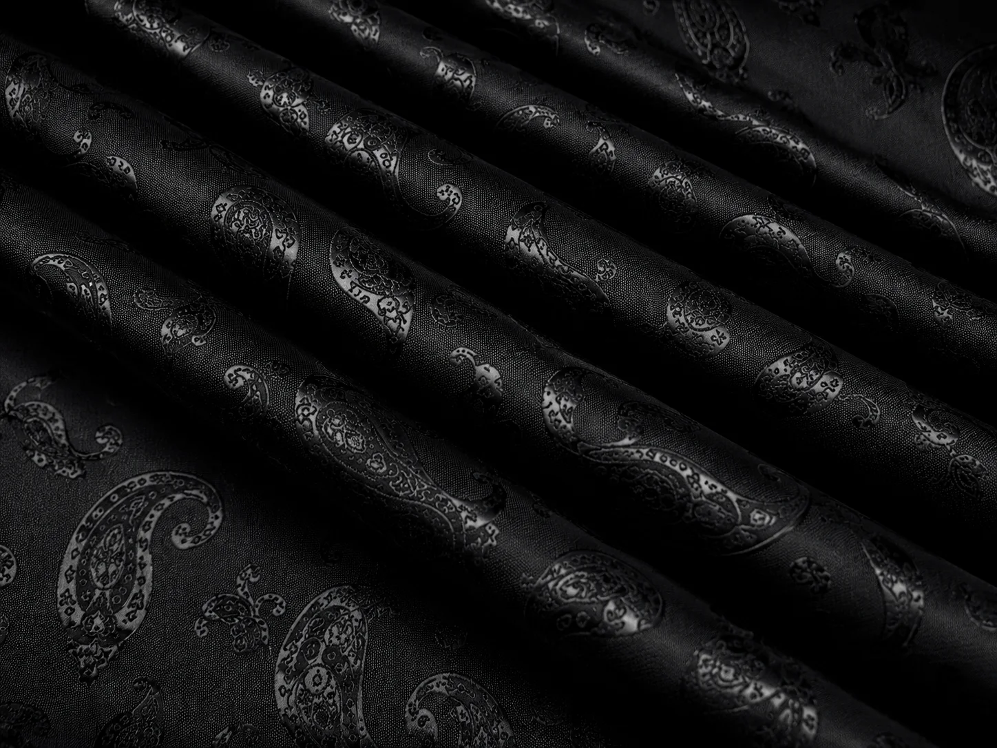 Paisley Jacquard Fabric – Black Drape