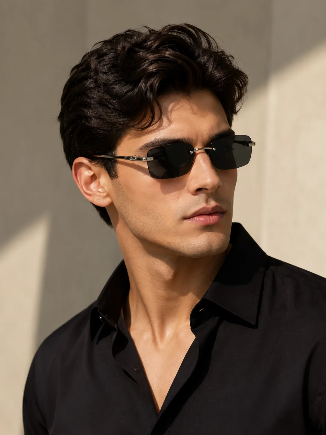 Panther Edge Rimless Sunglasses Front