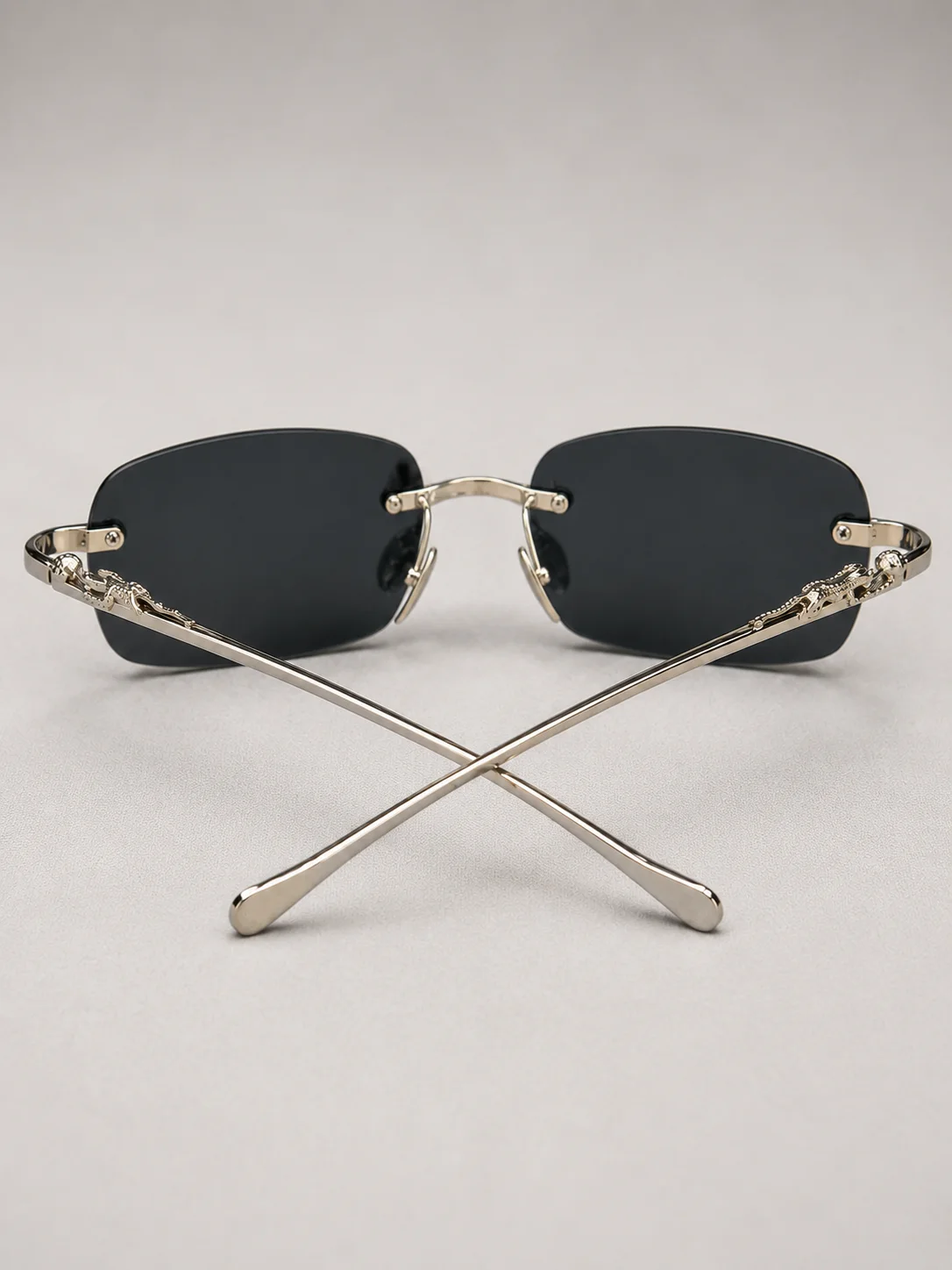 Panther Edge Rimless Sunglasses Detail