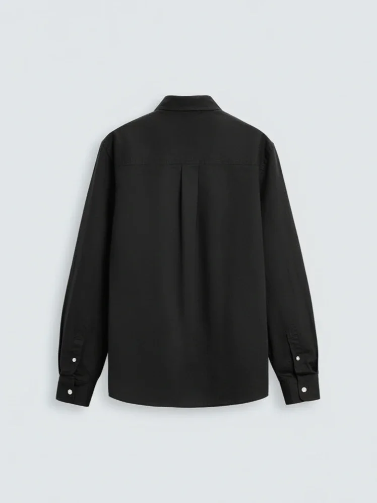 Premium Linen Mandarin Collar Shirt Back