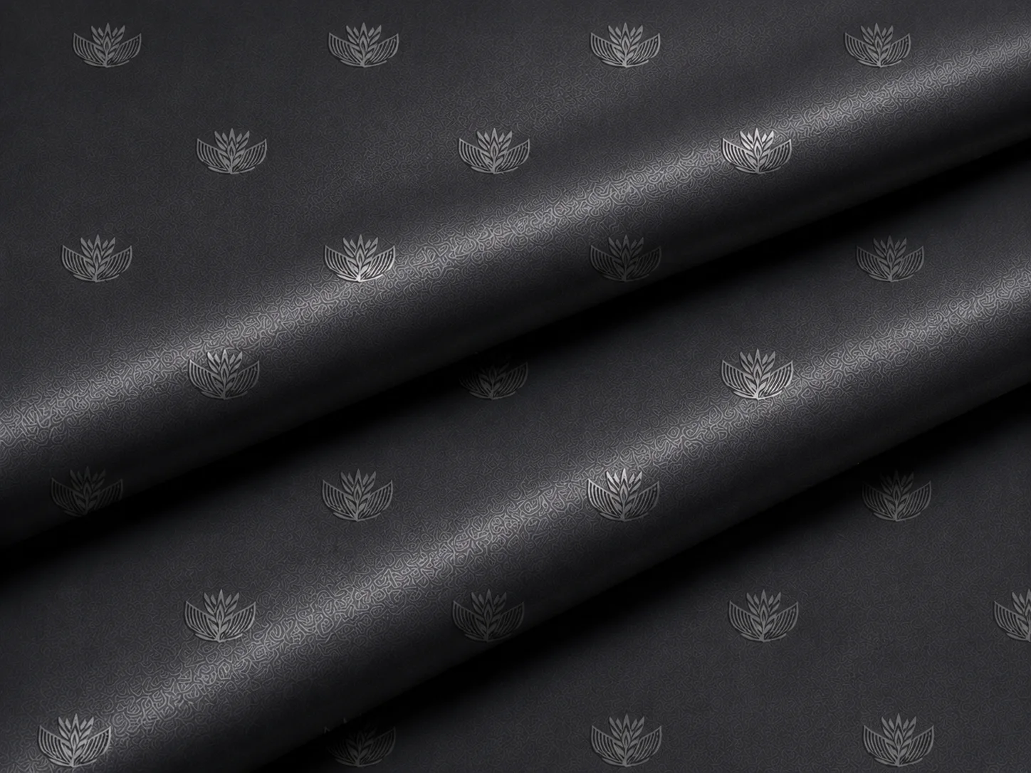 Premium Black Jacquard Satin Fabric Drape