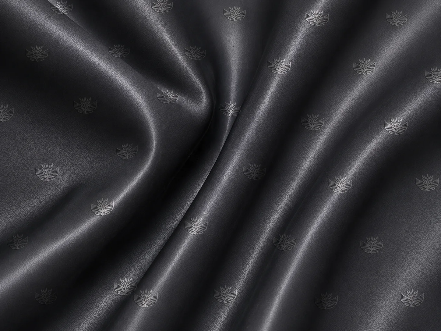 Premium Black Jacquard Satin Fabric On the bench