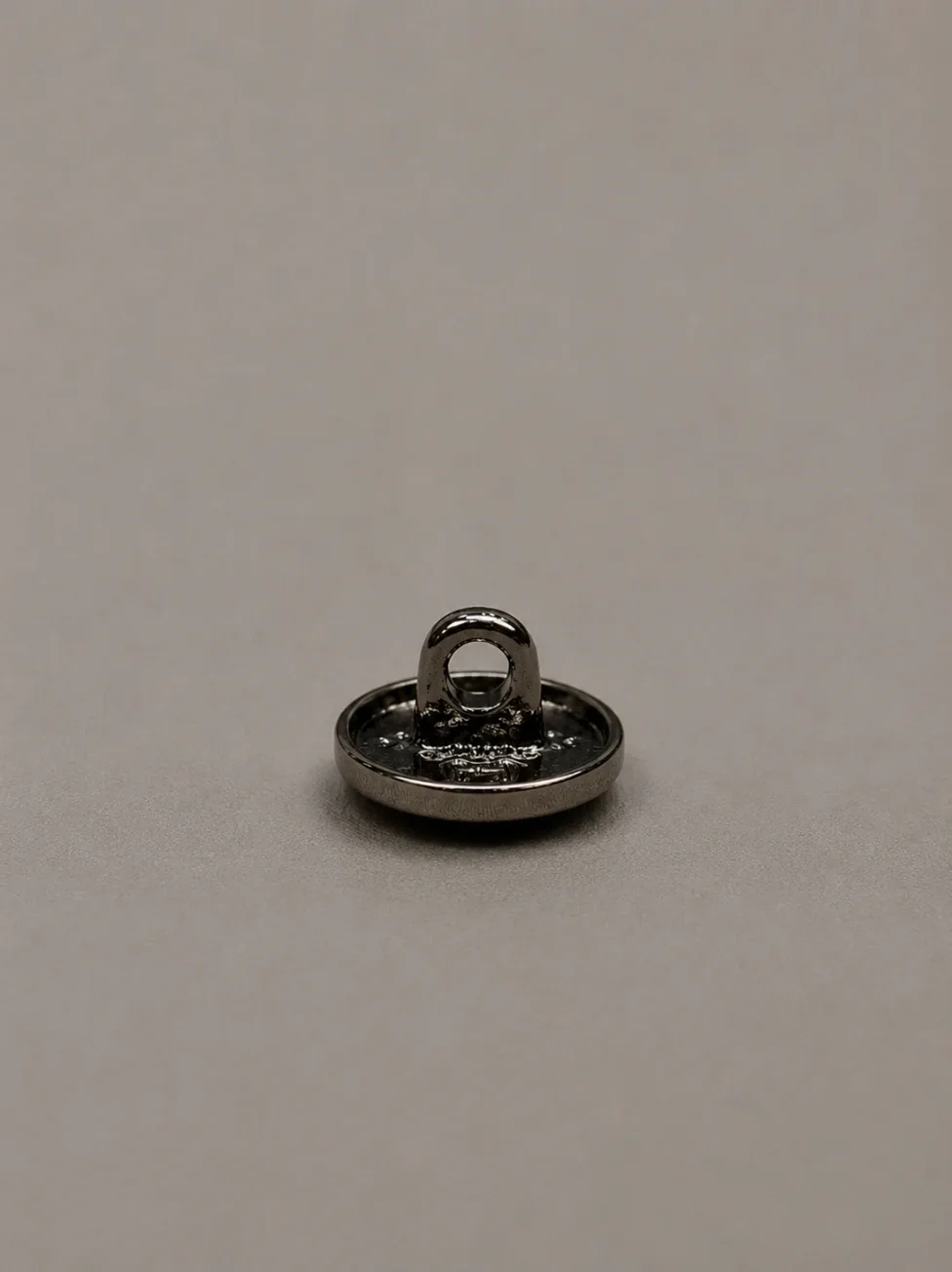 Premium Glossy Gunmetal Textured Metal Shank Button Side