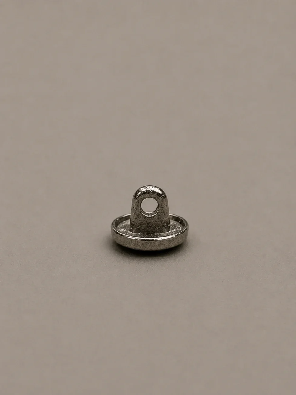 Premium Gunmetal Logo Metal Shank Button Side