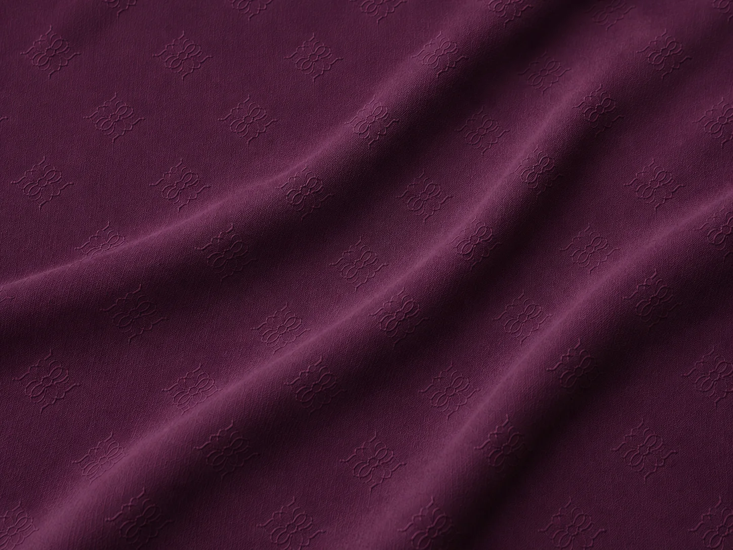 Royal Plum Floral Motif Fabric On the bench