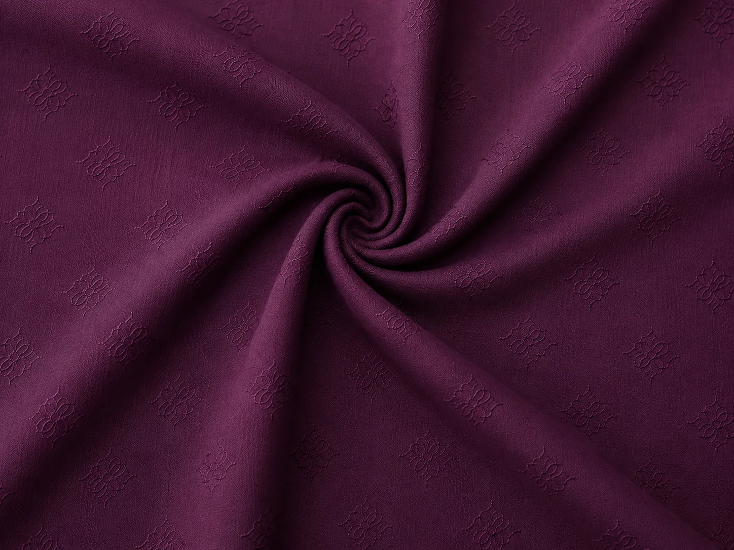 Royal Plum Floral Motif Fabric Texture