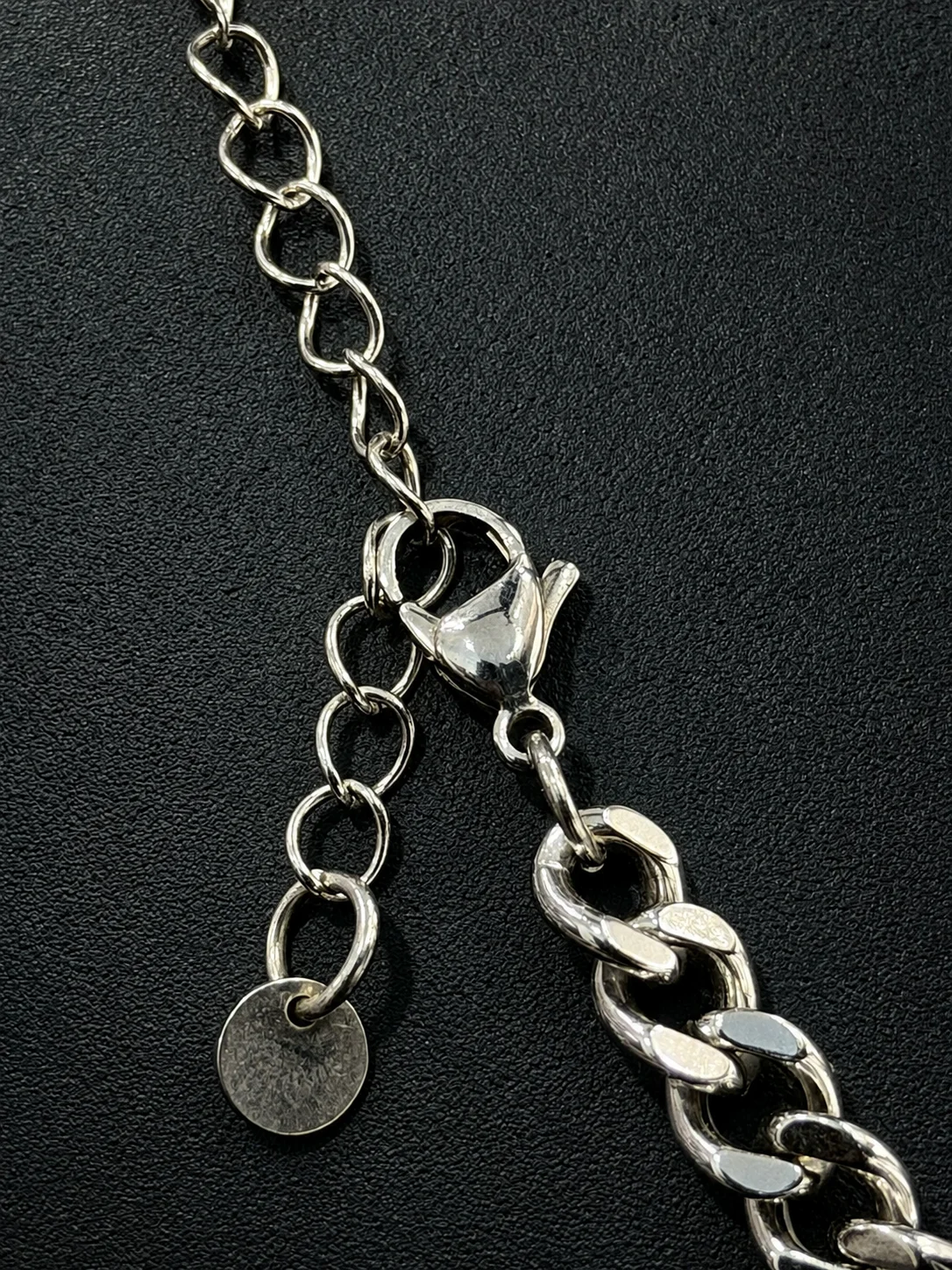 Silver Cuban Link Chain Necklace Back
