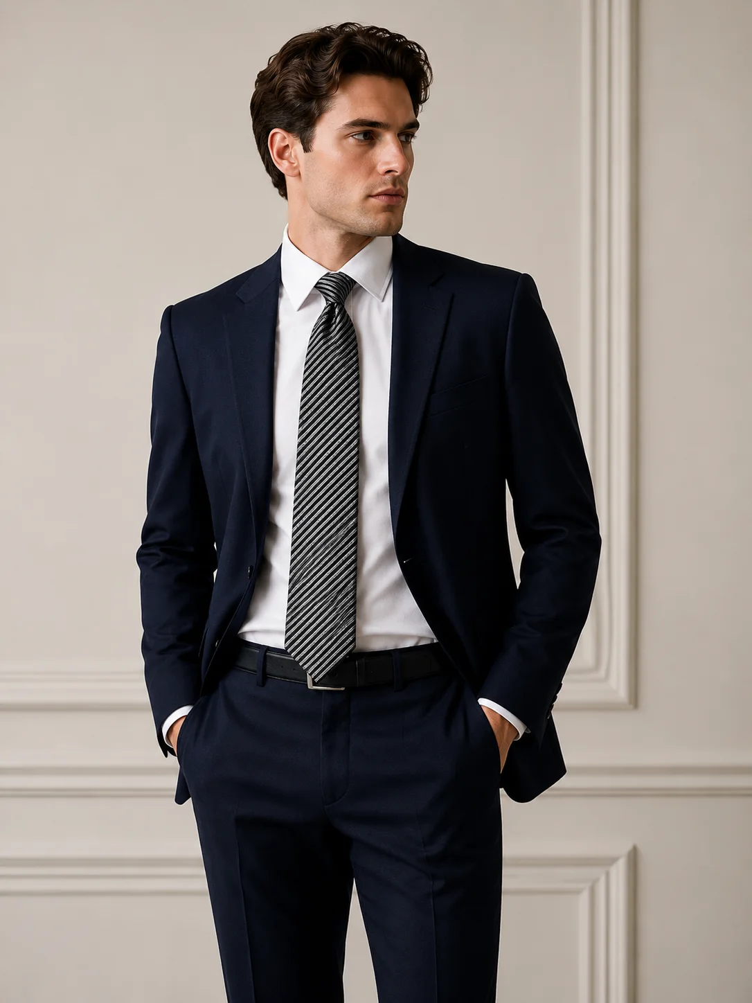 Silverline Executive Striped Necktie Front