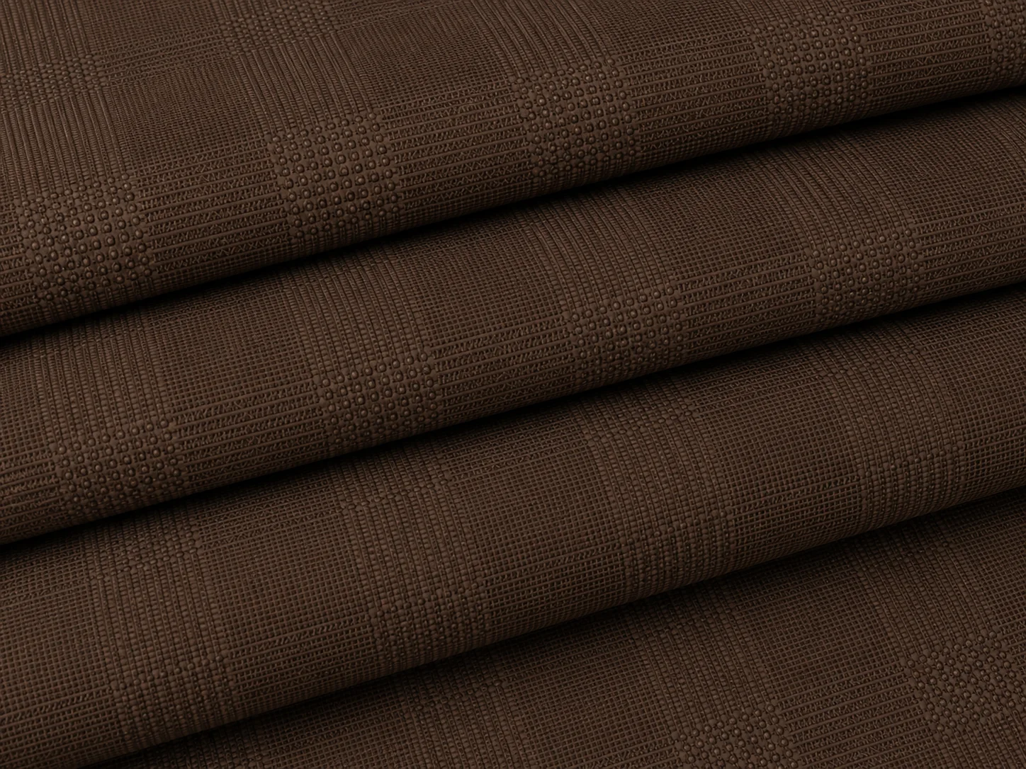 Textured Check Pattern Fabric – Walnut Brown Drape