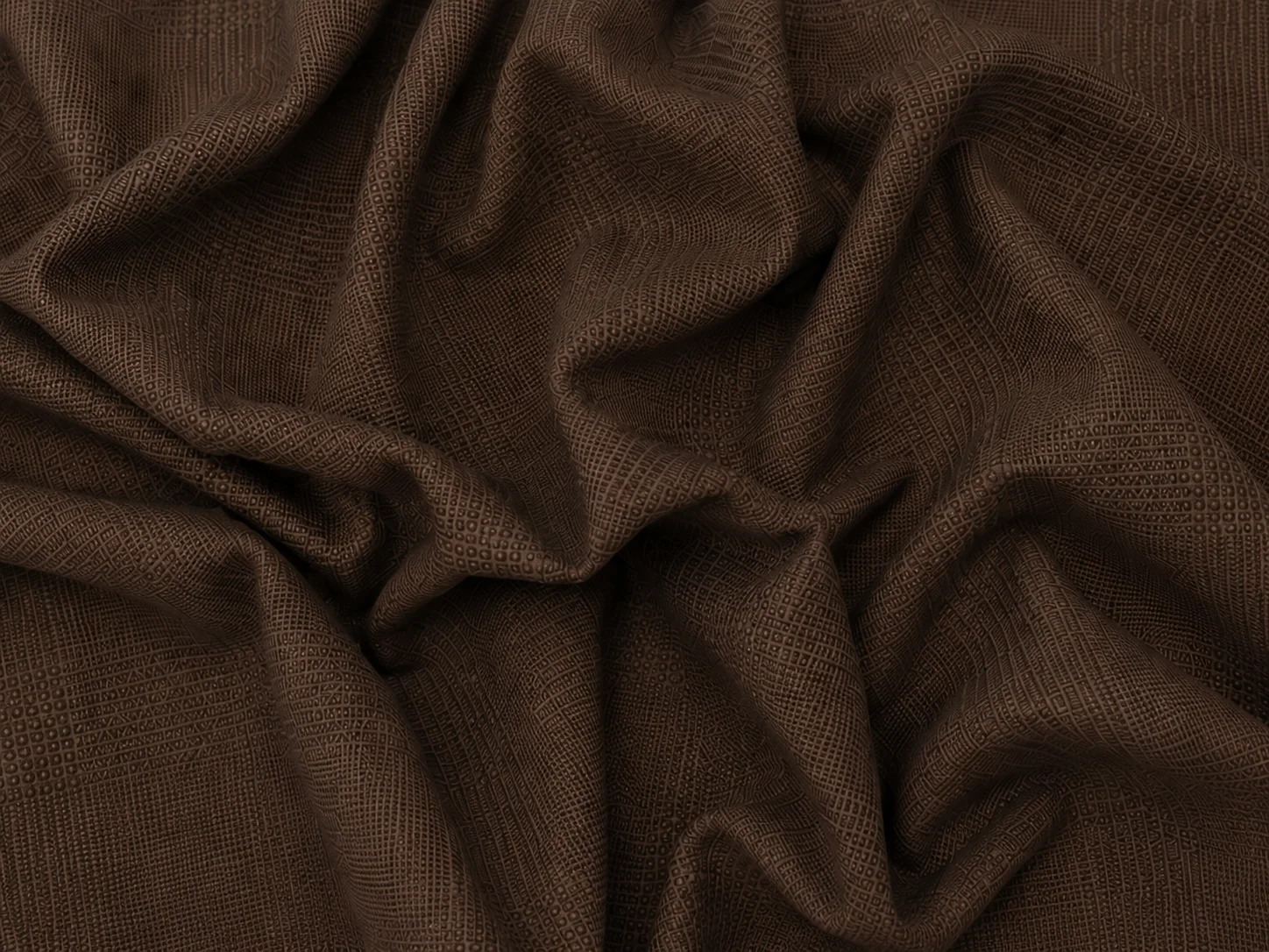 Textured Check Pattern Fabric – Walnut Brown On the bench
