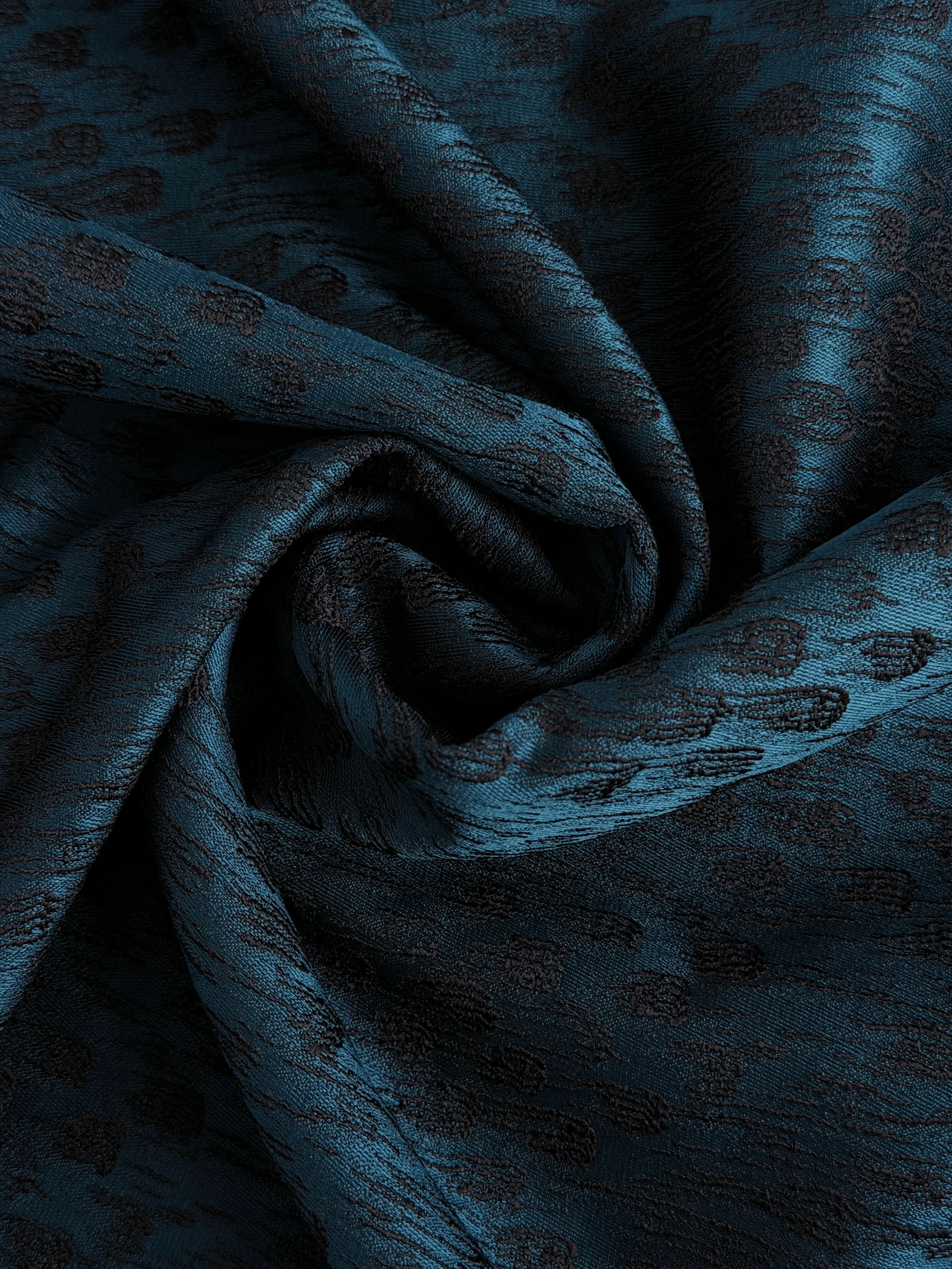 Textured Jacquard Fabric –Dark greyish cyan & Black Description: Texture