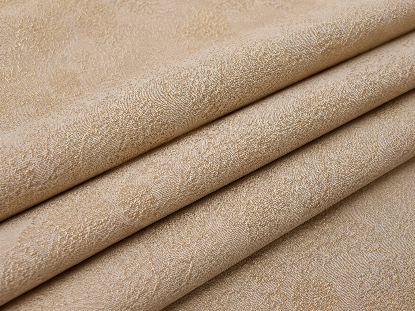 Textured Metallic Jacquard Fabric – Champagne Gold Drape