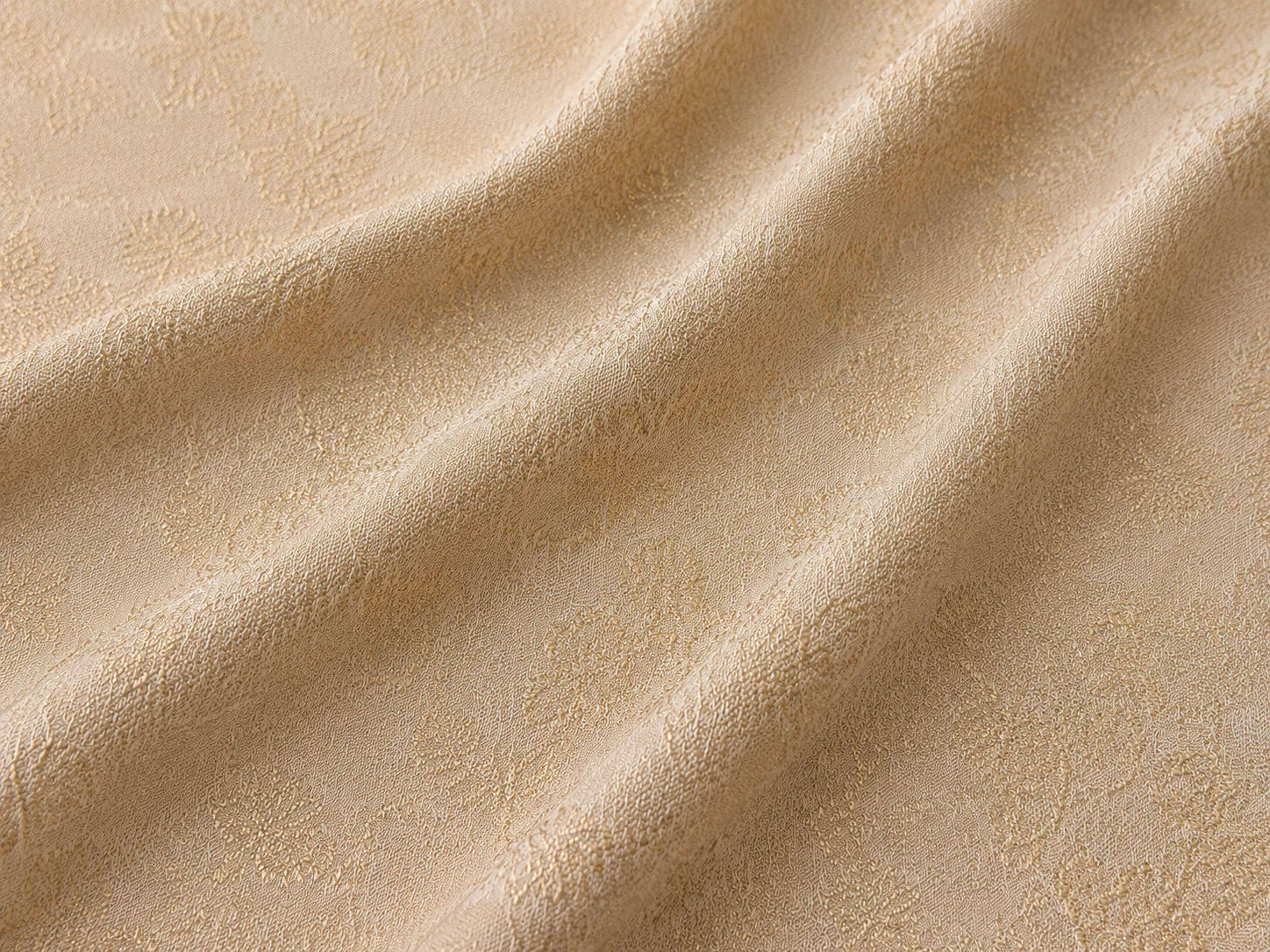 Textured Metallic Jacquard Fabric – Champagne Gold On the bench