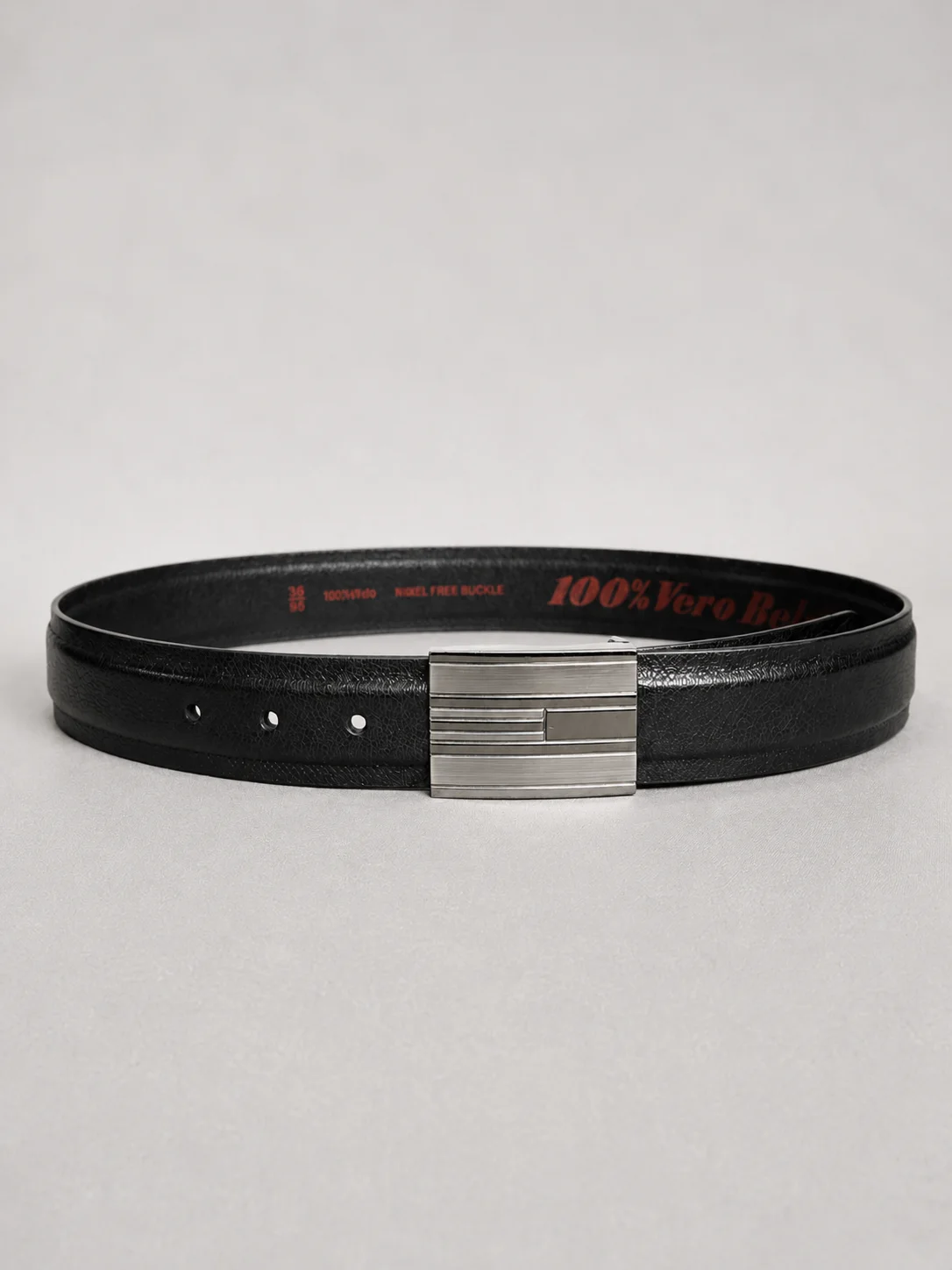 Urban Edge Textured Leather Belt Front