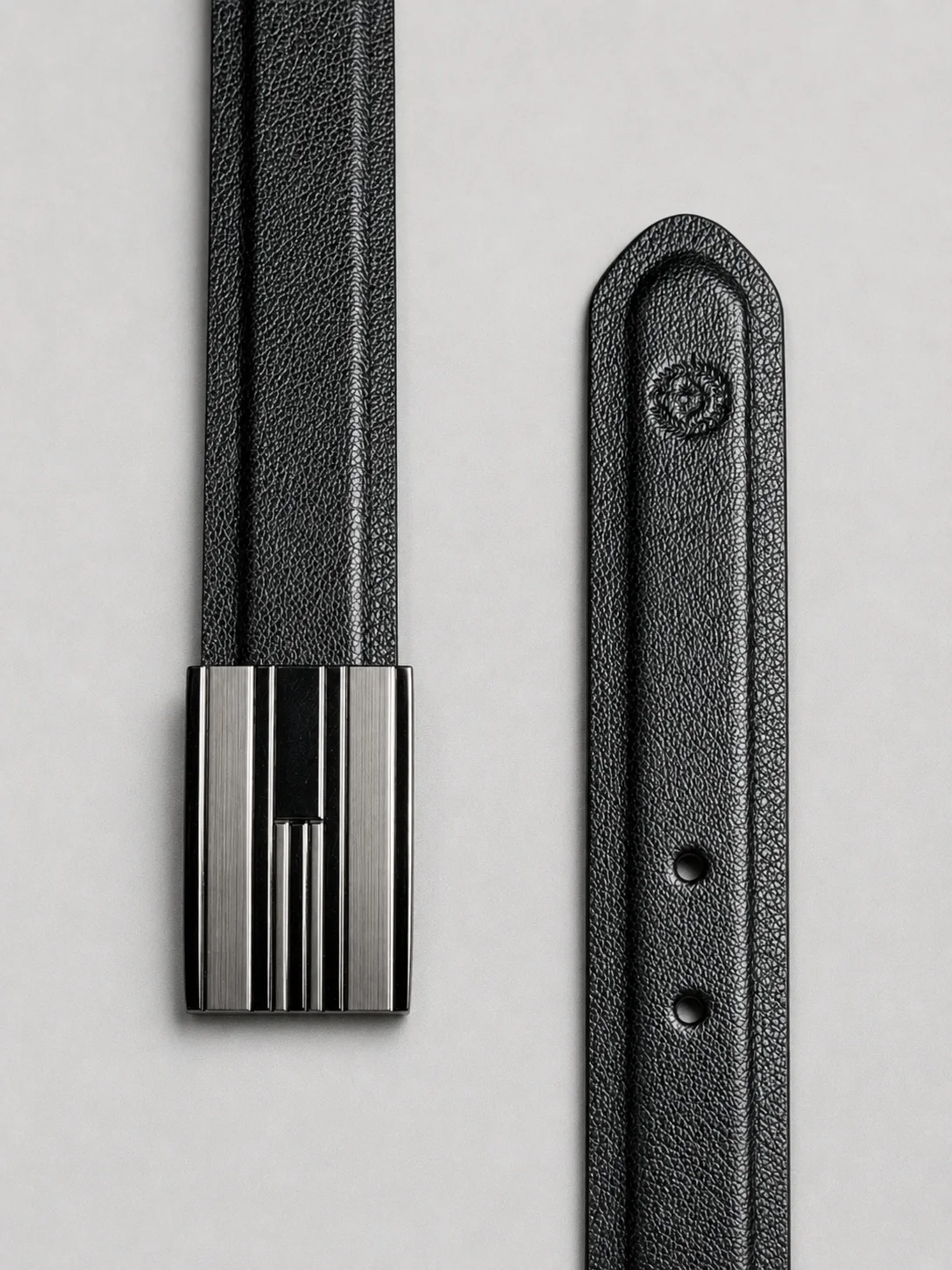 Urban Edge Textured Leather Belt Side