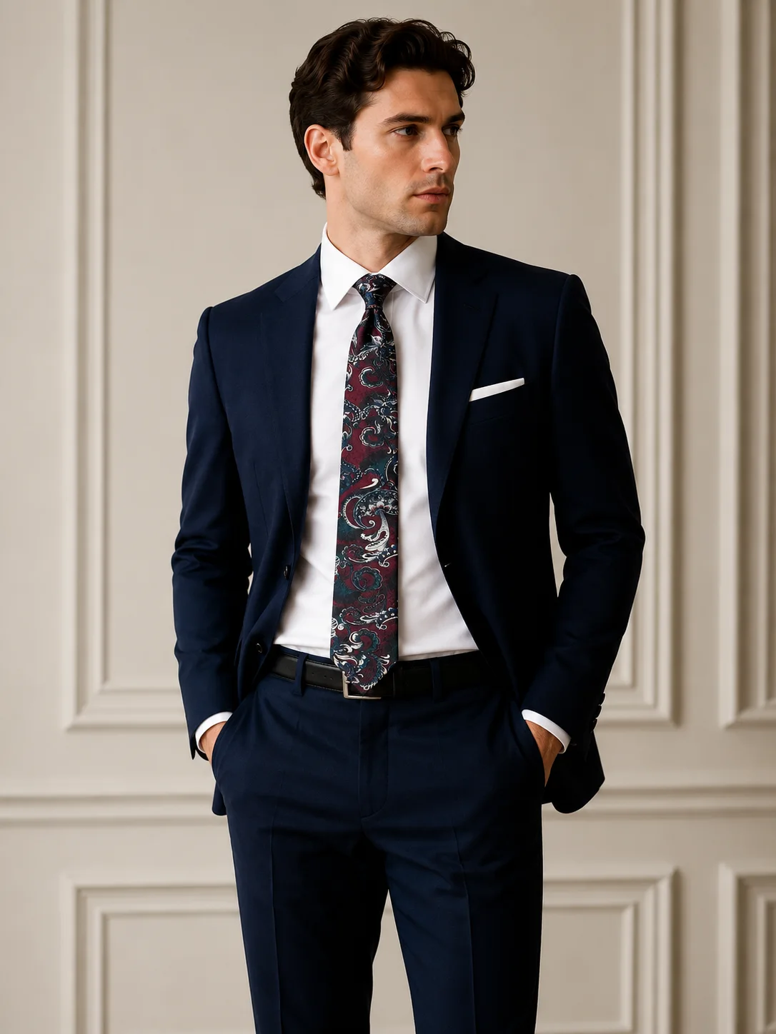 Vintage Paisley Printed Necktie Front
