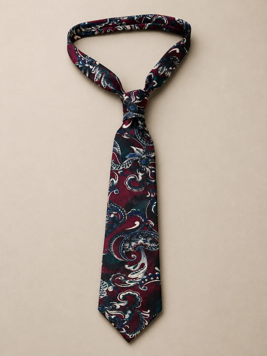 Vintage Paisley Printed Necktie Side