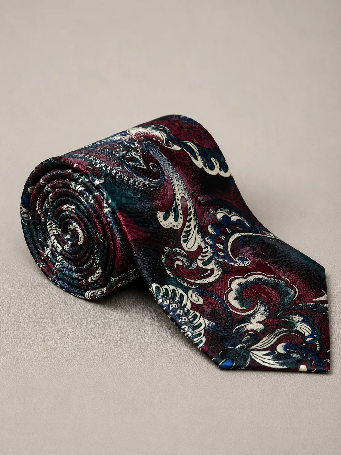 Vintage Paisley Printed Necktie Back