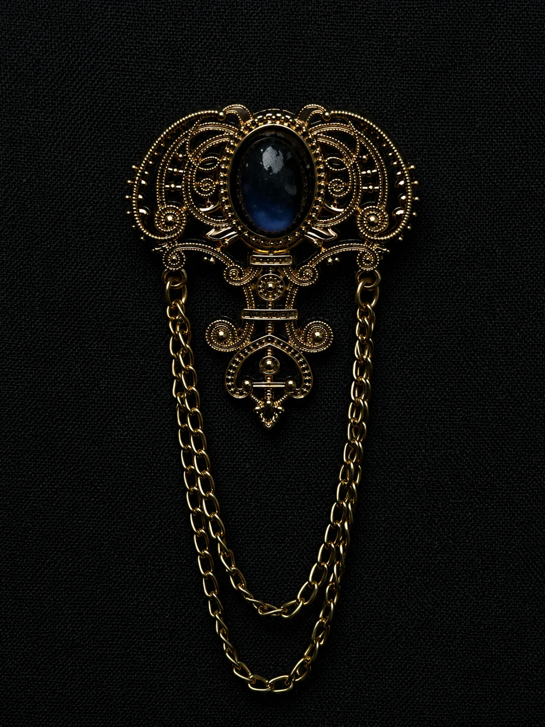 Vintage Royal Chain Brooch Front
